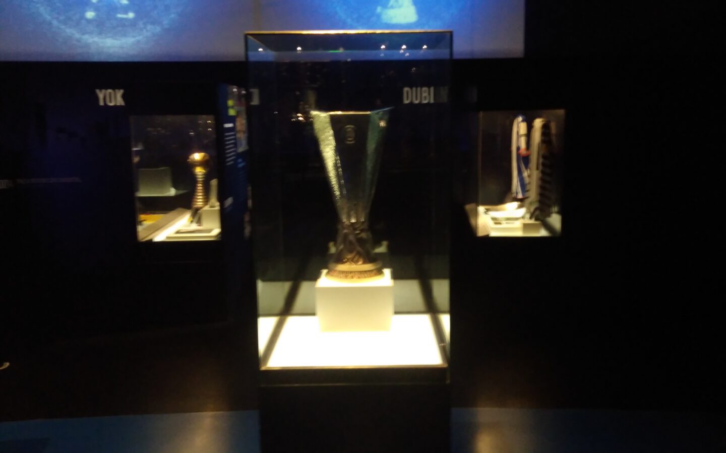 UEFA Europa League trophy displayed at the FC Porto Museum