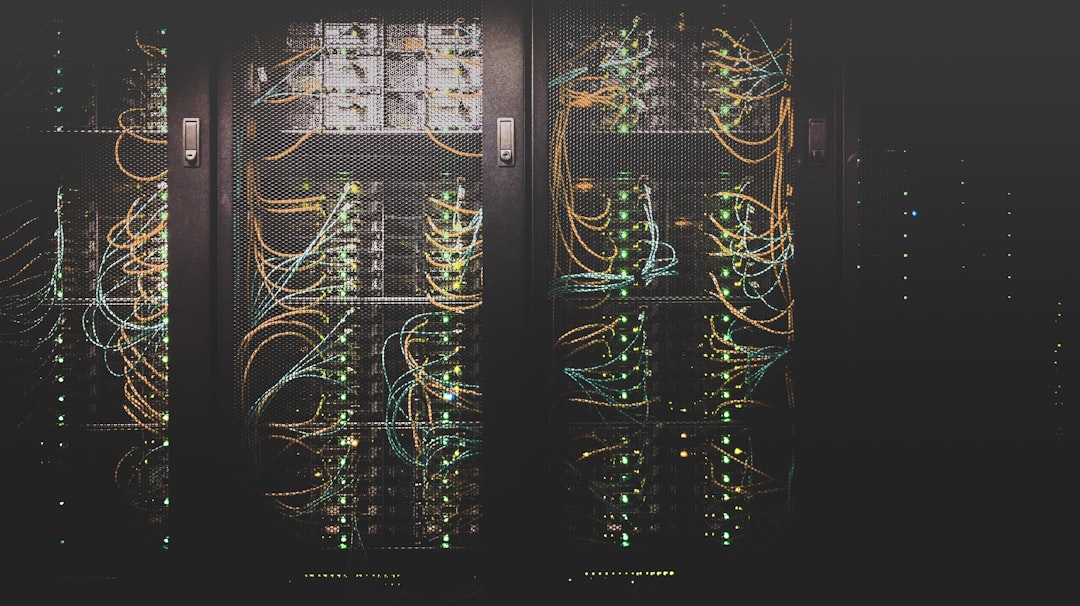 Rows of network and server equipment representing AI infrastructure