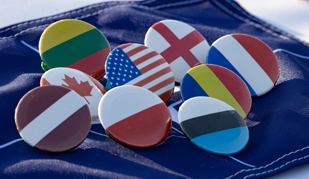 International flags representing Canada and Europe