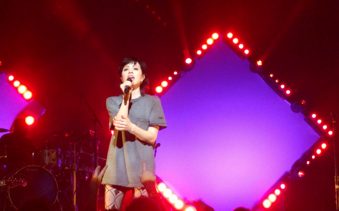 Carly Rae Jepsen performing on stage in San Francisco