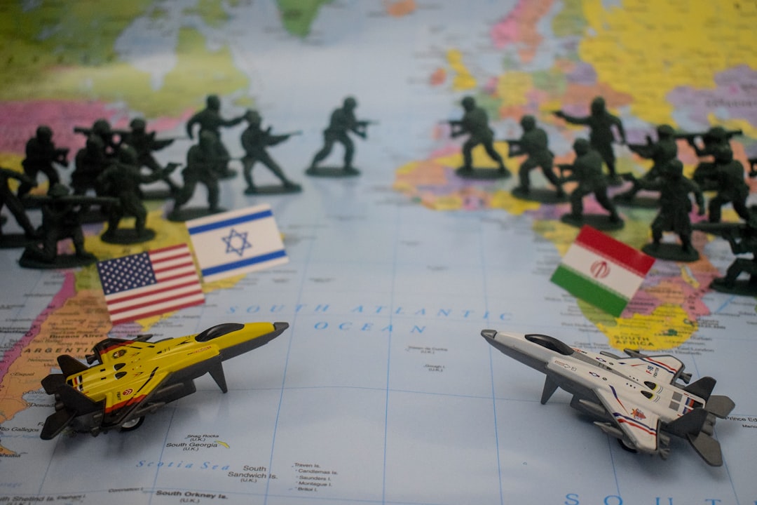 Illustrative diplomatic and military scene on a map