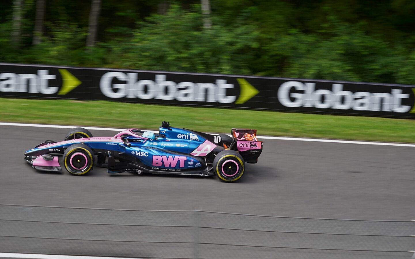 Alpine A526 Formula One car driven by Pierre Gasly at Spa-Francorchamps in 2026