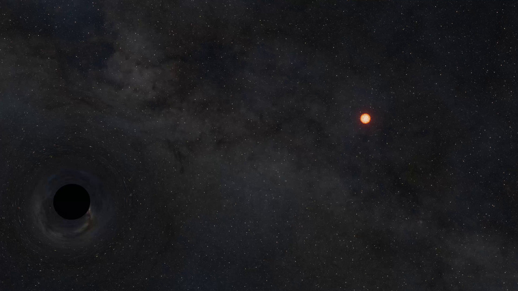 NASA visualization of a star being stretched apart by a supermassive black hole