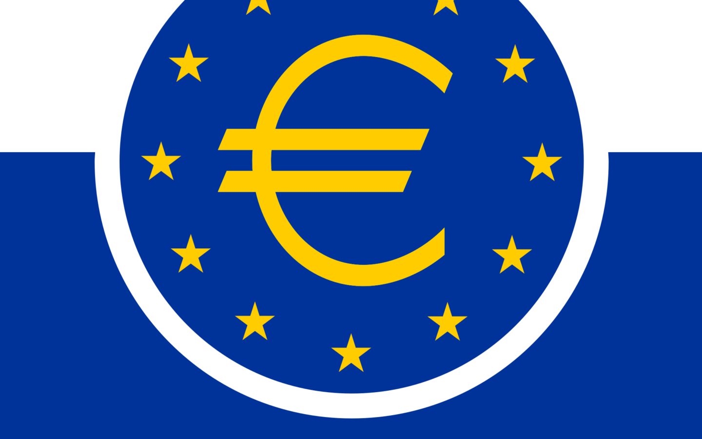 European Central Bank emblem with euro symbol and stars