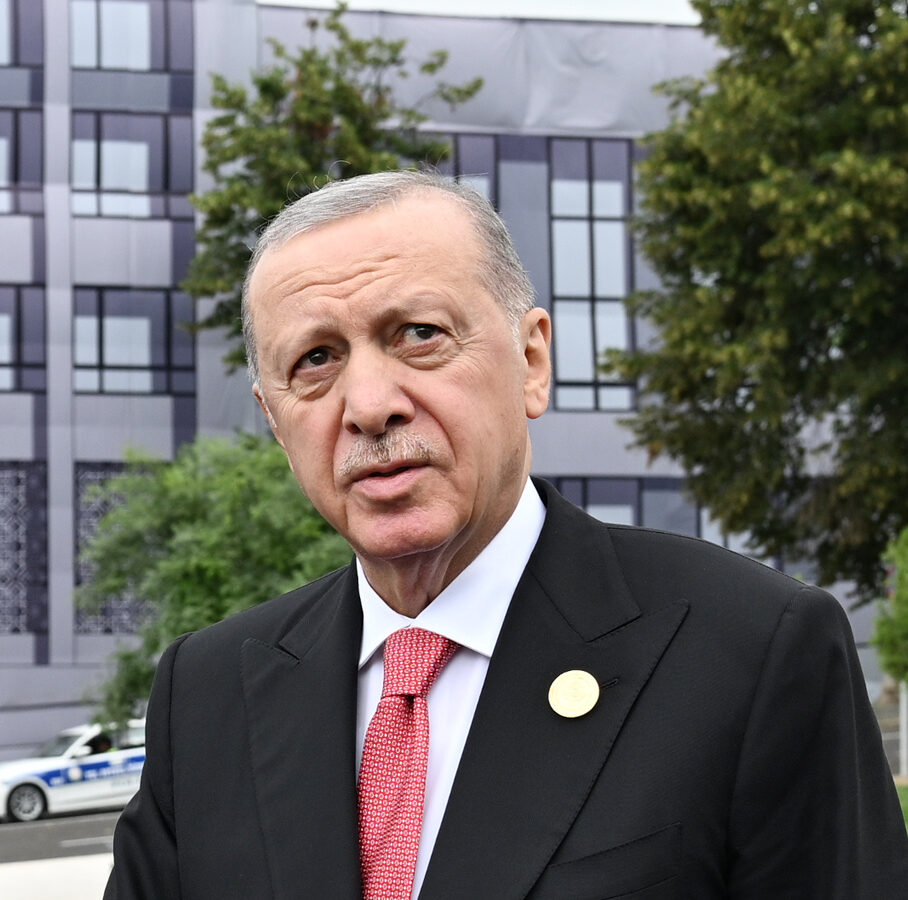 President Recep Tayyip Erdoğan at an official summit in 2025