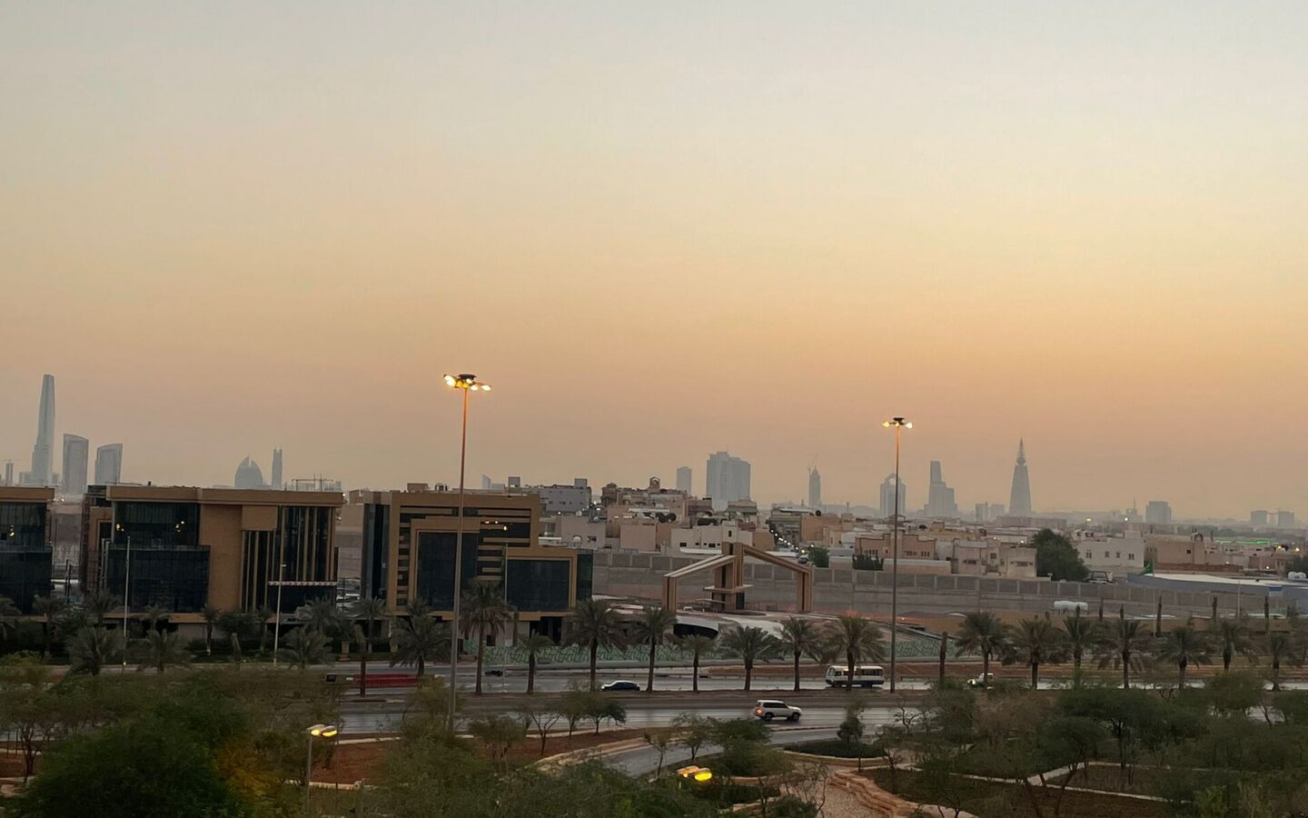 Skyline of Riyadh, Saudi Arabia, viewed from the Diplomatic Quarter