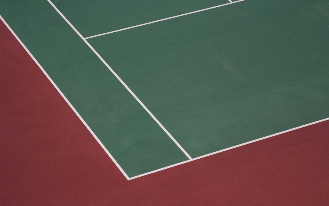 Tennis court prepared for play