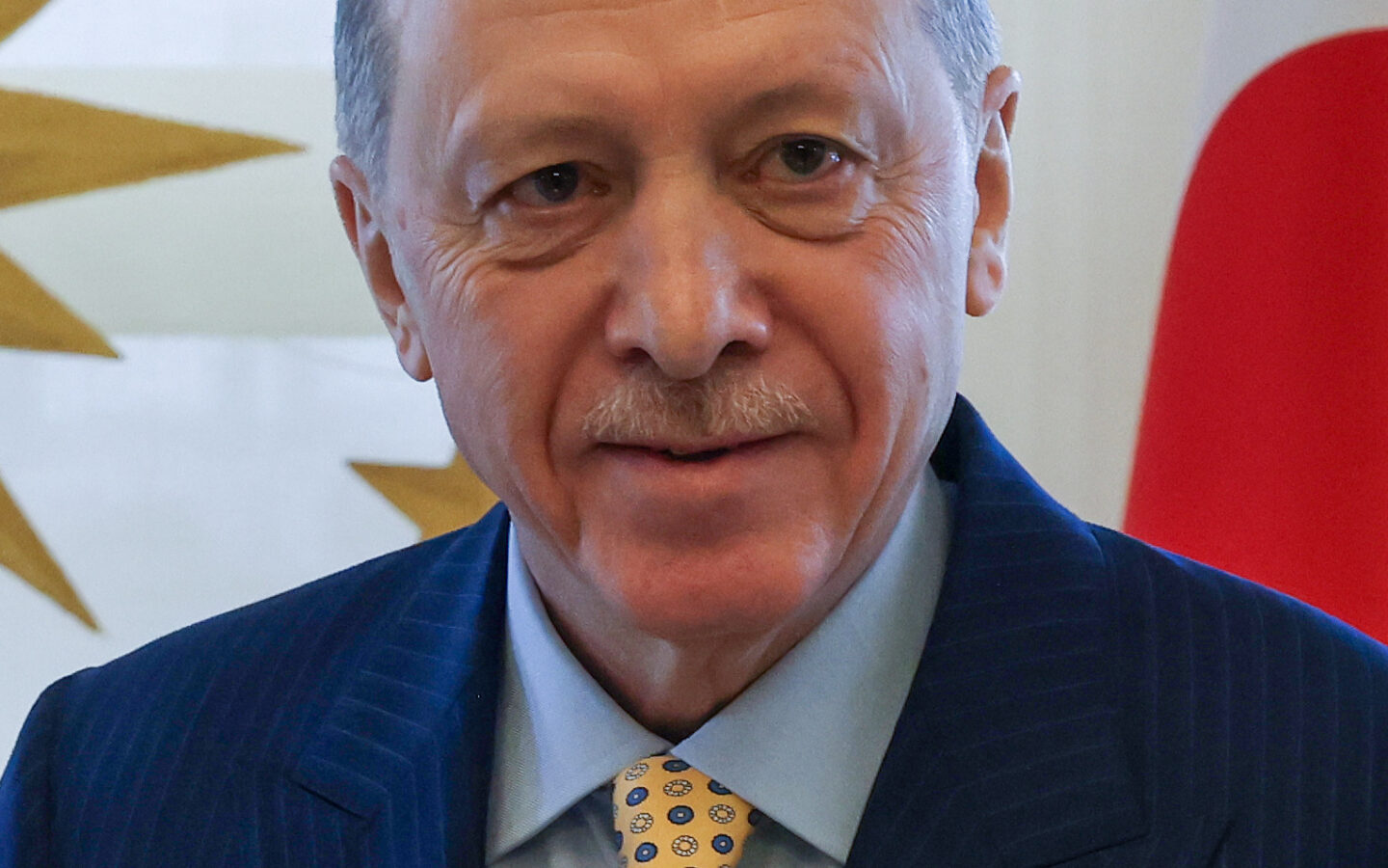 Cumhurbaşkanı Recep Tayyip Erdoğan resmi bir görüşme sırasında