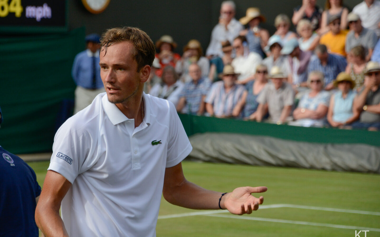 Tennis player Daniil Medvedev on court