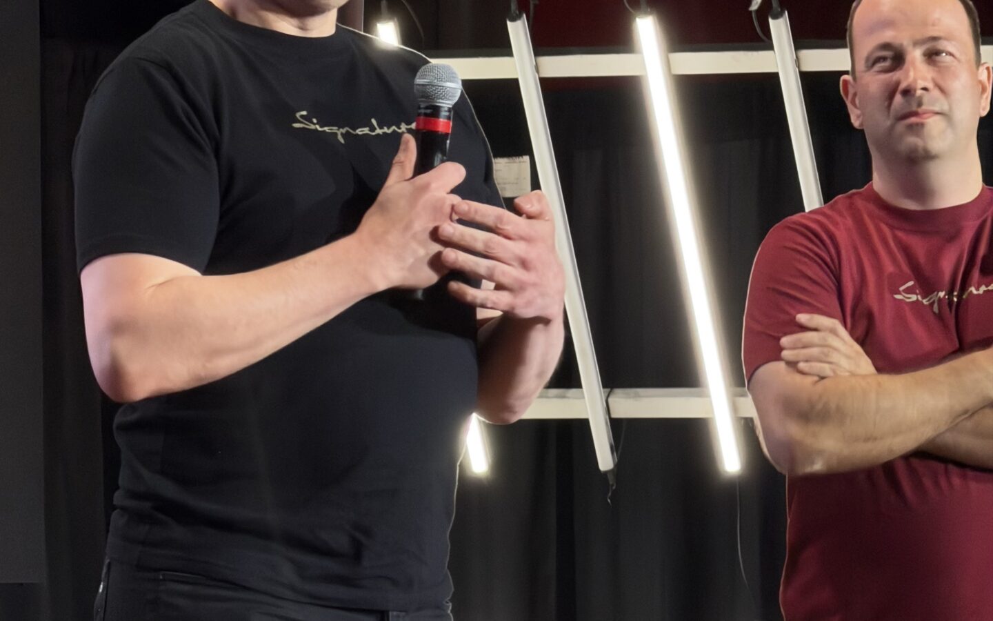 Elon Musk on stage in 2026
