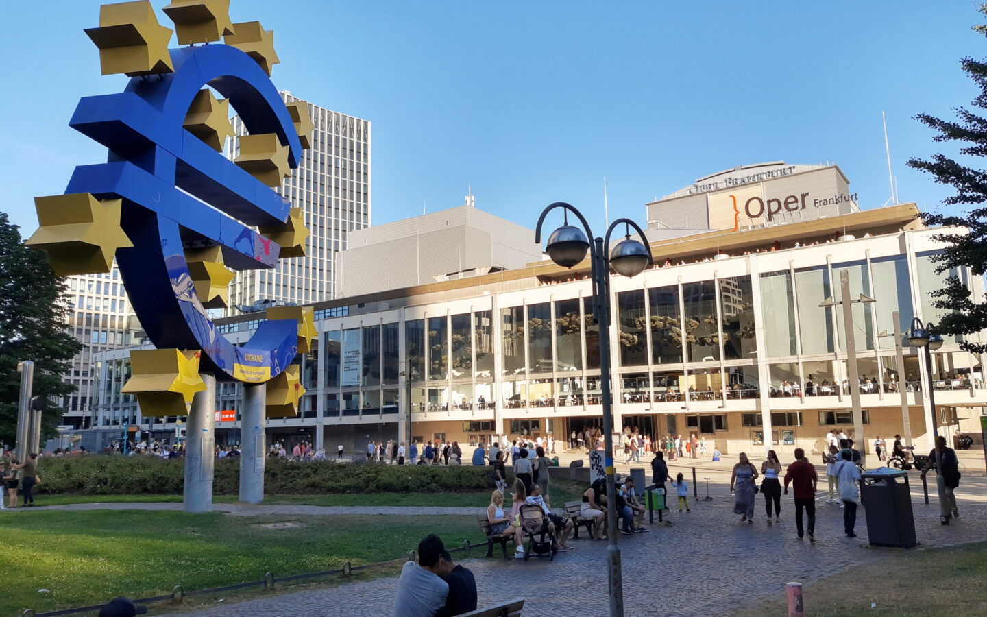 Euro sculpture in Frankfurt, Germany