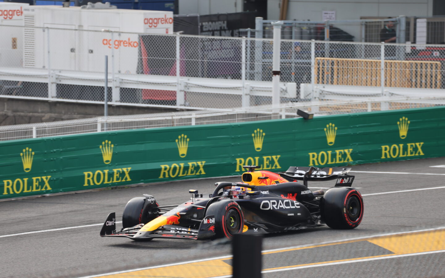Max Verstappen driving the Red Bull RB20
