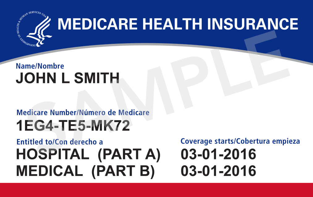 Sample United States Medicare card